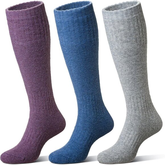 Unisex Merino Wool Ski Socks Thermal Warm Winter Thick Knee High Long Snowboardi